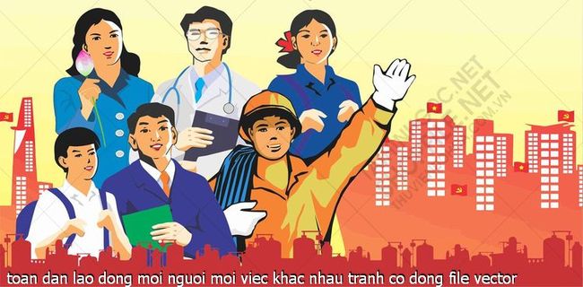 toan dan lao dong moi nguoi moi viec khac nhau tranh co dong file vector